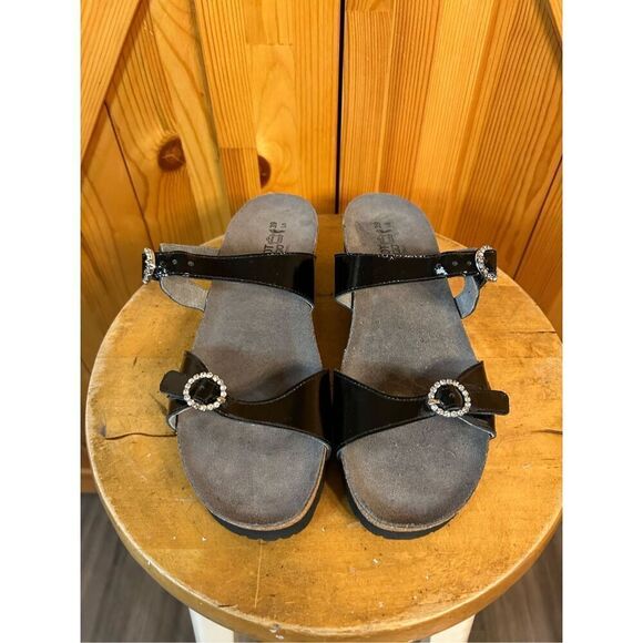 NAOT KATE Black leather Jewel Sandals Size 8 - Picture 2 of 8